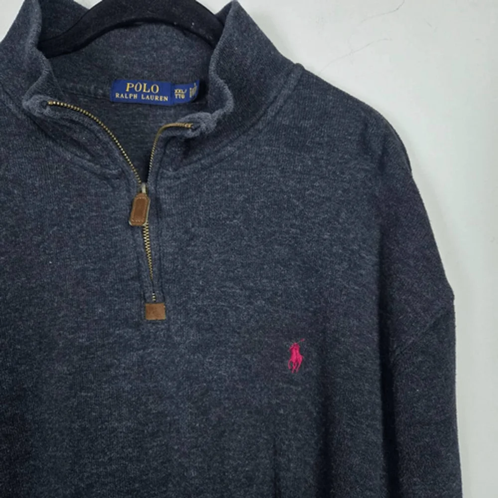 Polo Ralph Lauren Mens 1/4 Zip Sweater XXL Grey Neutral Preppy Layers Cozy Work